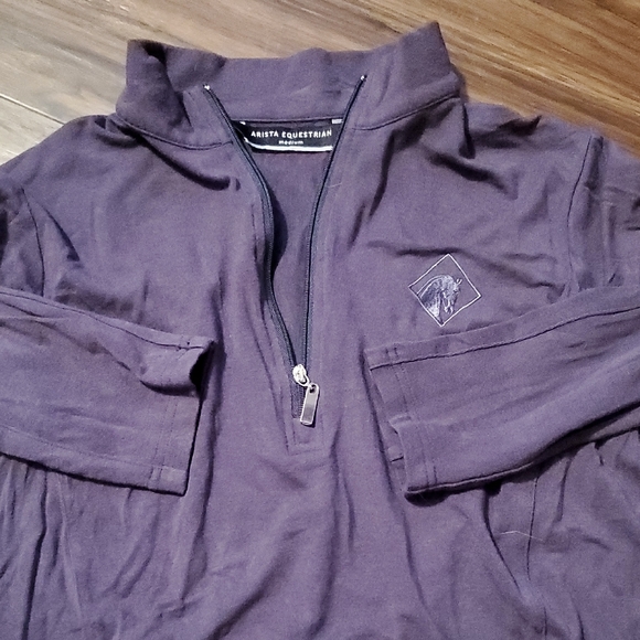 Arista Equestrian Women's Quarter Zip Purple Long Sleeve Top - Picture 4 of 7